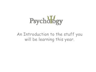 An Introduction to the stuff you will be learning this year.