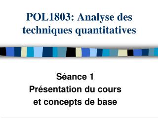 POL1803: Analyse des techniques quantitatives