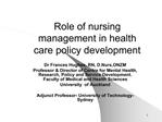 Role of nursing management in health care policy development