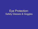 Eye Protection: Safety Glasses Goggles