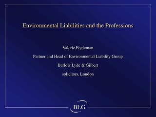 Environmental Liabilities and the Professions