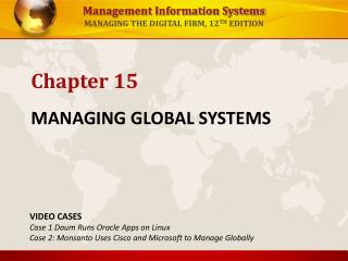 MANAGING GLOBAL SYSTEMS