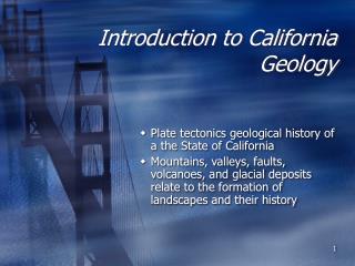 Introduction to California Geology