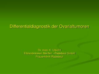 Differentialdiagnostik der Ovarialtumoren