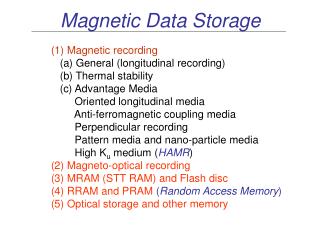 Magnetic Data Storage