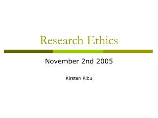 Research Ethics