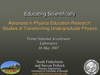 Educating Scientifically
