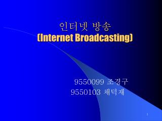 인터넷 방송 ( Internet Broadcasting)