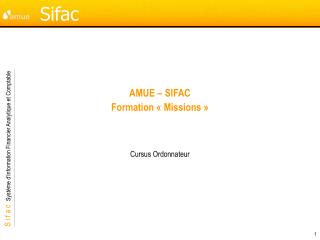 AMUE – SIFAC Formation « Missions »