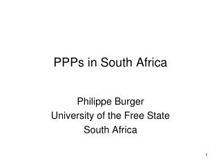 PPPs in South Africa