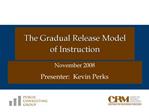 The Gradual Release Model of Instruction