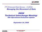 FTI Enhanced Data Service X EDX Managing the Movement of Data SWIM Technical Interchange Meeting: EDx Operational Ev