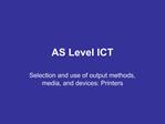 AS Level ICT