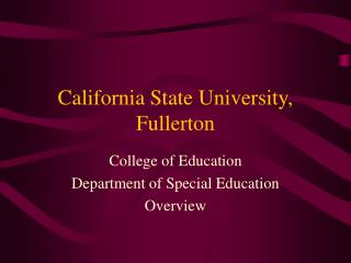 California State University, Fullerton