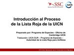 Introducci n al Proceso de la Lista Roja de la UICN