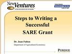 Steps to Writing a Successful SARE Grant