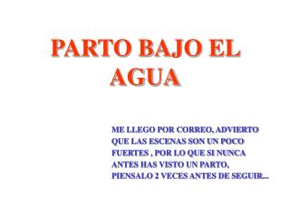 PARTO BAJO EL AGUA