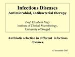 Infectious Diseases Antimicrobial, antibacterial therapy Prof. Elisabeth Nagy Institute of Clinical Microbiology, Uni