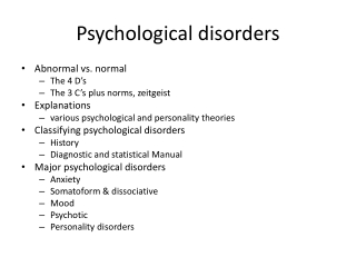 Psychological disorders