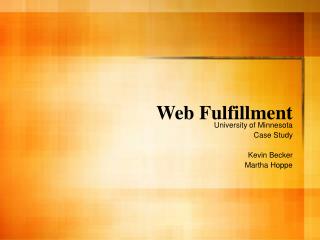 Web Fulfillment