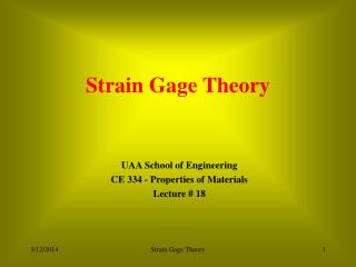 Strain Gage Theory