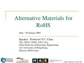 Alternative Materials for RoHS