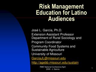 Risk Management Education for Latino Audiences