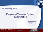 Peripheral Vascular System Examination