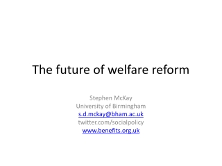 The future of welfare reform