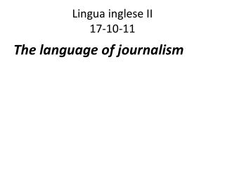 Lingua inglese II 17-10-11