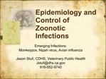 Epidemiology and Control of Zoonotic Infections