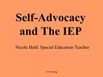 Self-Advocacy and The IEP