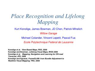 Place Recognition and Lifelong Mapping