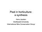 Peat in horticulture: a synthesis