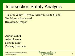 Tualatin Valley Highway (Oregon Route 8) and SW Murray Boulevard Beaverton, Oregon Adrian Cantu