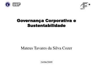 Governança Corporativa e Sustentabilidade