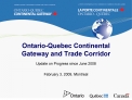Ontario-Quebec Continental Gateway and Trade Corridor