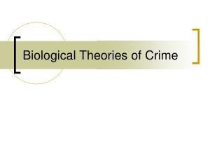 Biological Theories of Crime