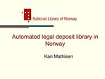 Automated legal deposit library in Norway