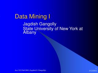 Data Mining I