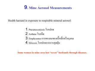 9. Mine Aerosol Measurements
