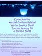 Come Join the Kendall Gardens Belated Winter Solstice Stroll Sunday January 10 6:30PM-8:00PM