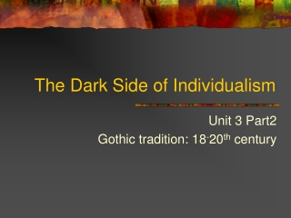 The Dark Side of Individualism