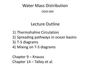 Water Mass Distribution