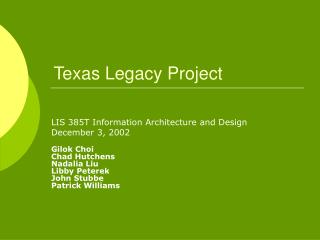 Texas Legacy Project