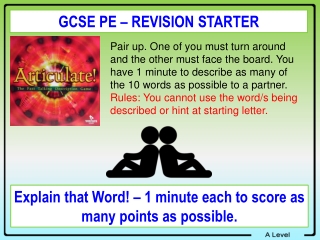 GCSE PE – REVISION STARTER