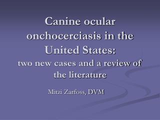 Canine ocular onchocerciasis in the United States: two new cases and a review of the literature
