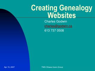 Creating Genealogy Websites