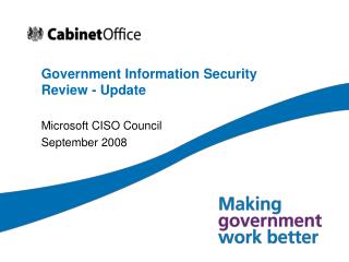 Government Information Security Review - Update
