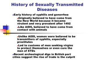 History of Sexually Transmitted Diseases